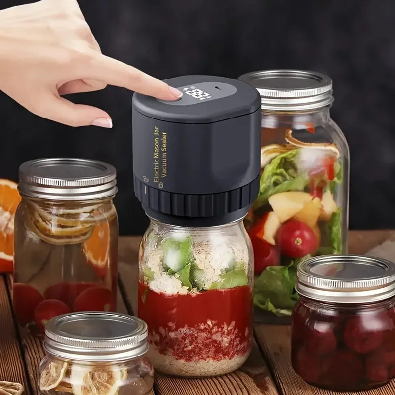 Cordless Electric Mason Jar Vacuum Sealer Kit for Wide Mouth Fermentation