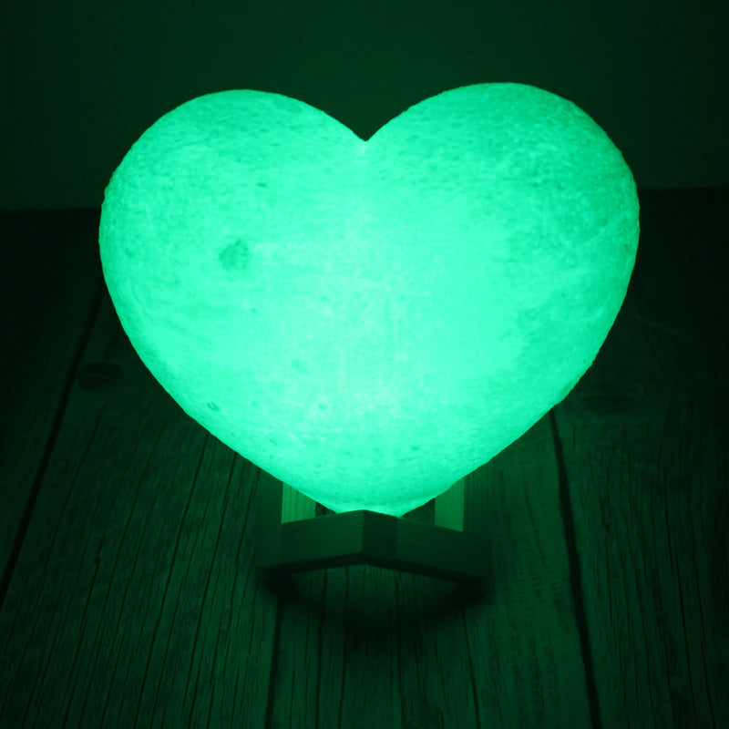 C2 3D Moon Lamp Night Light Love Heart Lamp USB Rechargable Girl Modeling Lamp Romantic Remote Shape Decoration Birthday Gift