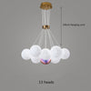 LED Chandelier Modern Living Room 3D Printed Moon Lampshade Hanging Light Decor Lighting Suspension Bedroom 7/13/19 Heads Lamp