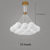 LED Chandelier Modern Living Room 3D Printed Moon Lampshade Hanging Light Decor Lighting Suspension Bedroom 7/13/19 Heads Lamp