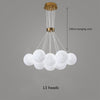 LED Chandelier Modern Living Room 3D Printed Moon Lampshade Hanging Light Decor Lighting Suspension Bedroom 7/13/19 Heads Lamp