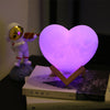 C2 3D Moon Lamp Night Light Love Heart Lamp USB Rechargable Girl Modeling Lamp Romantic Remote Shape Decoration Birthday Gift